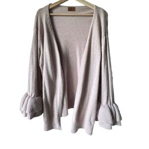 Sweater wool rabbith cream soft ruffle bell casual comfortable long sleeves L.